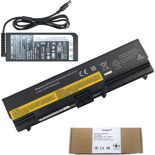 4400mAh 42T4752 Laptop Battery + 20V 4.5A Charger for Lenovo ThinkPad L421 L510 L512 L520 SL410 SL510 T410 T410i T420 T510 T520