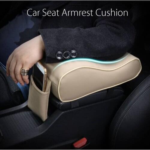 Autoleader PU Leather Car Armrest Pad Universal Auto Armrests Car Center Console Arm Rest Seat Memory Foam Rest Pillow Armrest