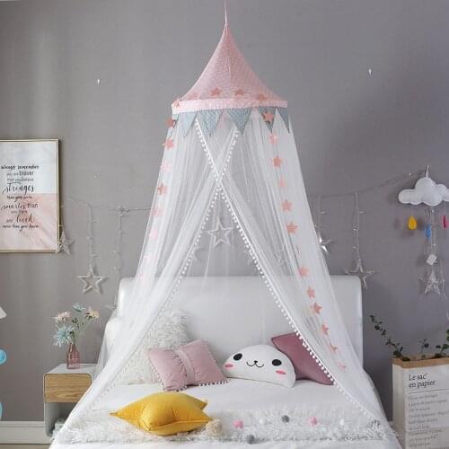 Kid Bed Curtain Canopy Round Crib Netting Baby Room Mosquito Net Bed Tent Baldachin Decoration Girls Bedroom Accessories