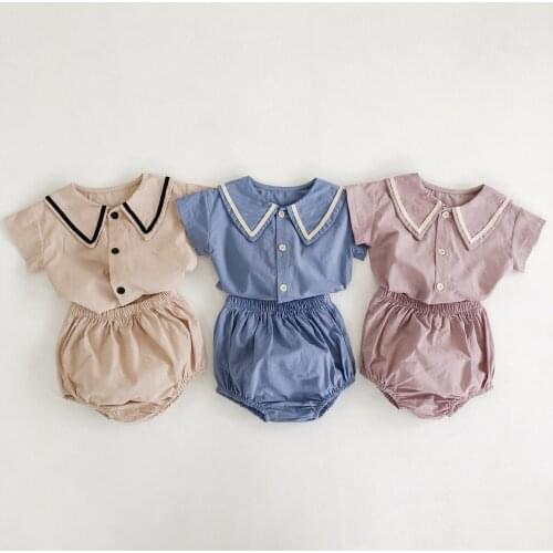 Baby Clothes Girl Blouse Summer & Spring Short Sleeve Baby Boys Shorts 2pcs Cotton Newborn Baby Shorts Baby Girl Clothes Set