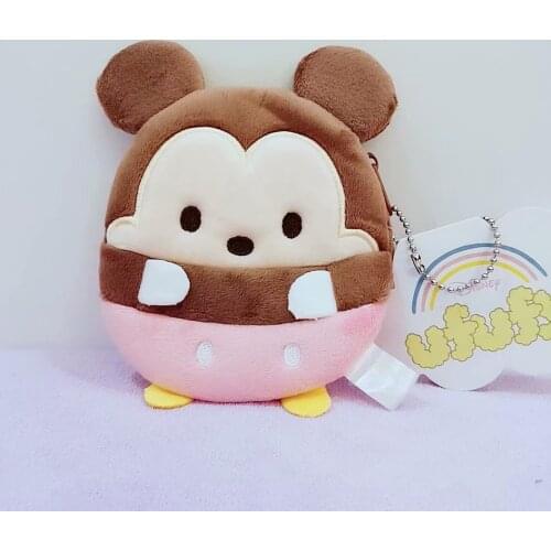 Disney Winnie Stitch Donald Duck Plush Coin Purse Cute Mini Plush Toy Coin Bag Mickey Minnie Mouse Boy Girl Birthday Gift Wallet