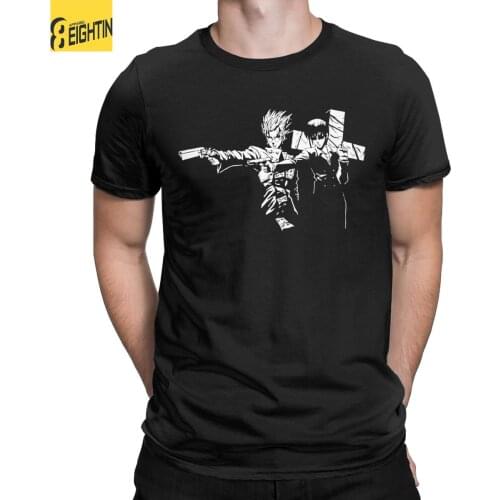 Anime Trigun Pulp Fiction Fashion Cool T-Shirts for Men O Neck 100% Cotton T Shirts Short Sleeve Tee Shirt Birthday Gift Clothes