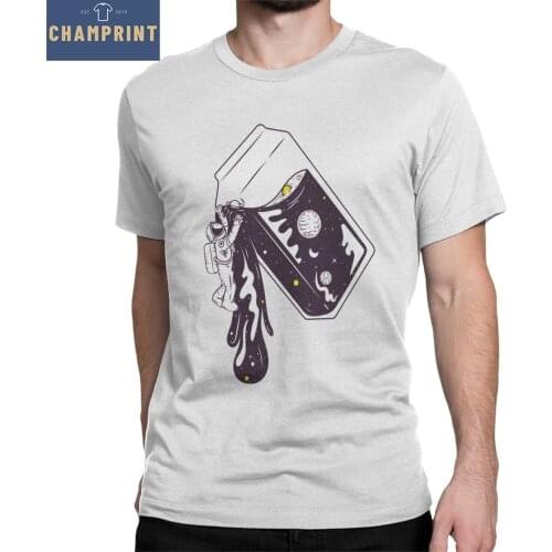 Novelty Milk Astronaut Cute Space T-Shirt Men O Neck Pure Cotton T Shirts Short Sleeve Tees 4XL 5XL Tops