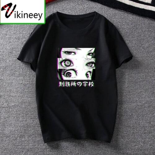 Prison School Sad Japanese Girl Eyes T Shirt Men Anime Comic Loli Unisex Tops Streetwear Fashion Harajuku Manga Mens t-shirts