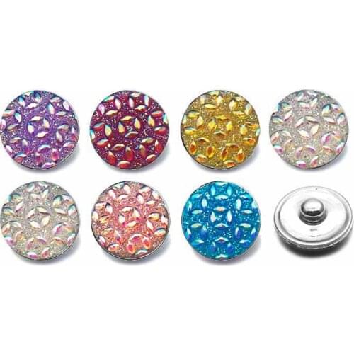 Hot Silicone 18mm Acrylic Resin Uneven Resin Snap Button 035 Fit Charm Interchangeable Bracelets Jewelry For Women Accessories