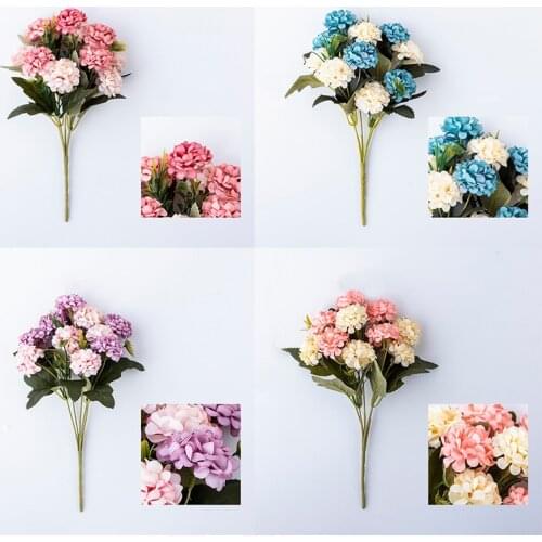 30cm Hydrangea Artificial Silk Flowers Bouquet Wedding Decoration 10 PCs Head Flowers Bridal Bouquet Party Home Decor Artificial