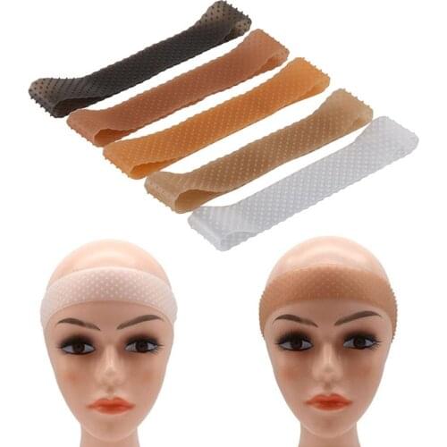 Silicon Wig Band Top Wig Grap Medium Large Size Silicon Wig Grip Transparent Black Brown Headband for Fix Wigs