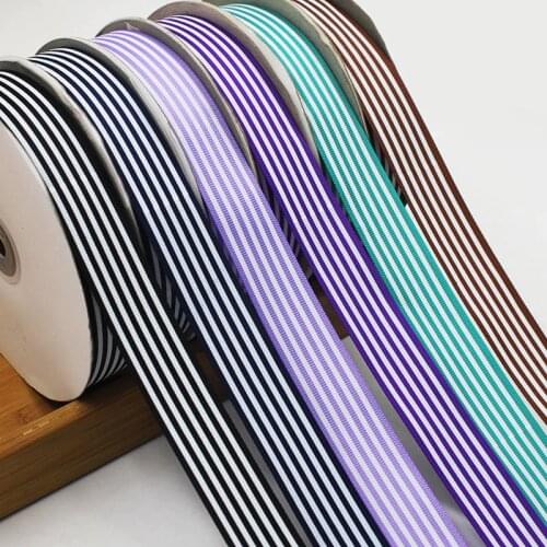 10 yards 1"(25mm) Stripe Grosgrain Ribbon Printed ribbons DIY Hairbow Accessories