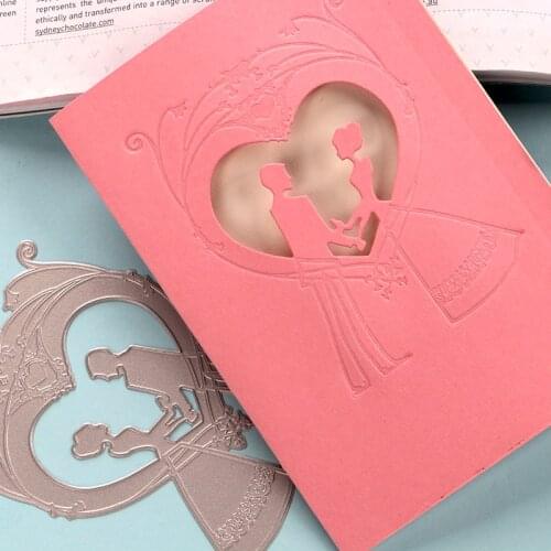 DUOFEN METAL CUTTING DIES Happy Wedding Invitation card embossing stencil DIY Scrapbook Paper Album 2019 new