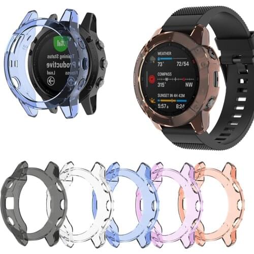 Fashion For Garmin Fenix 6 6s 6x Pro 5X Plus TPU Watch Cover Smart Bracelet Protective Frame Shell Replacement Clear Watch Cases