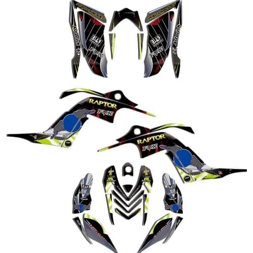 ATV Decal Sticker Kit for Yamaha Raptor 700R YFM700 2006 2007 2008 2009 2010 2011 2012 Team Backgrounds Graphics DECO Kit