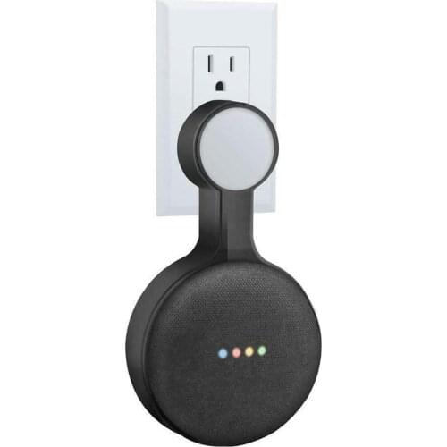 Outlet Wall Mount Stand Hanger For Google Home Mini Voice Assistants, Compact Holder Case Plug in Kitchen Bathroom Bedroom