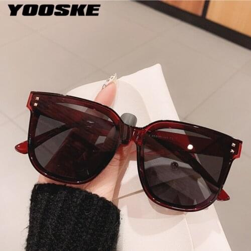 YOOSKE Women Oversized Square Sunglasses Men Fashion Retro Sun Glasses Vintage Round Eyeglasses UV400 Shades Outdoor Spectacles