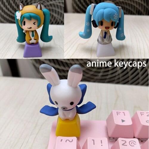 Custom Anime PBT Keycaps For Mechanical Keyboard Caps Personalized Cartoon Kawaii Keycap Stereo Cute Diy key Cap Cherry Mx game