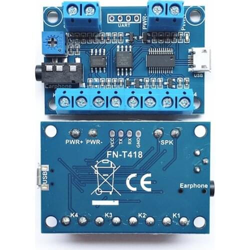 Programmable MP3 Module MP3 Voice Module 4 Trigger Inputs MP3 Player Module Able to Play Multiple Files on Per Button