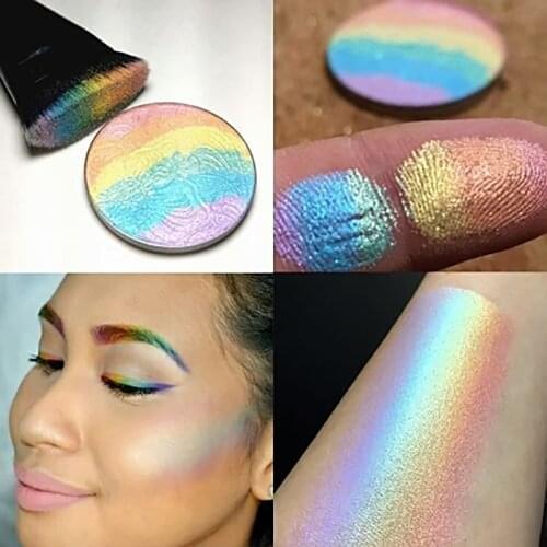 Rainbow Highlighter Facial Bronzers Palette Makeup Glow Face Contour Shimmer Powder Illuminator Highlight Cosmetics TSLM2