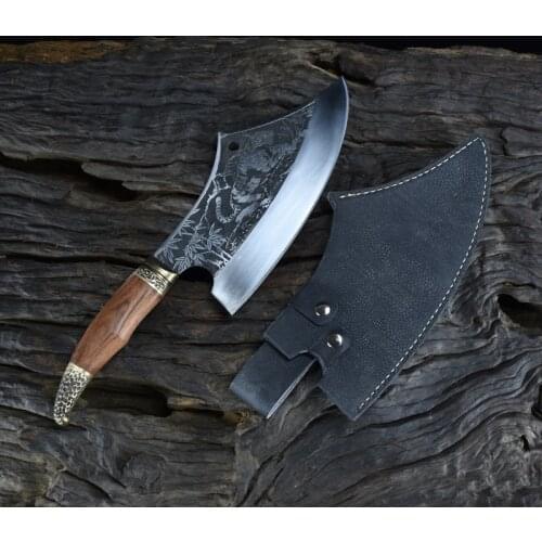 Handmade Forged Chinese Kitchen Chef Knife Multifunctional Fixed blade Meat Cleaver Vegetable Cutter Chopper Cooking Tools