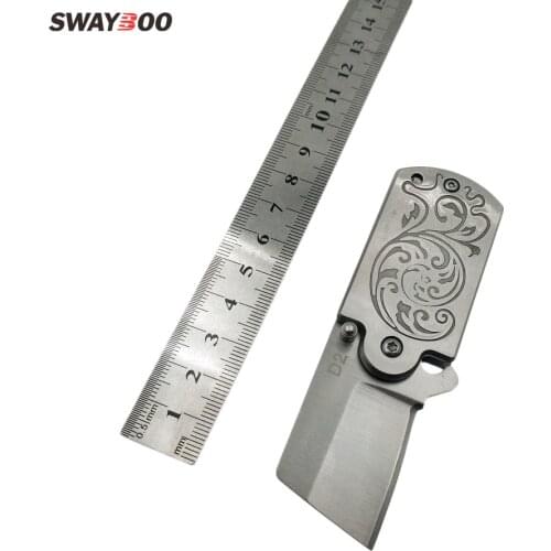 Swayboo mini outdoor folding knife hanging D2 blade Stainless steel carving handle multi-function EDC carry knife with opener