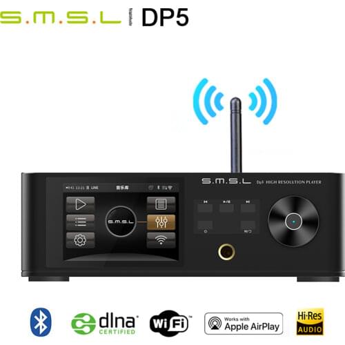 SMSL DP5 ES9038PRO MQA Bluetooth Network Music Player Digital Turntable Decoder Headphone Amplifier AirPlay DINA WiFi DSD256
