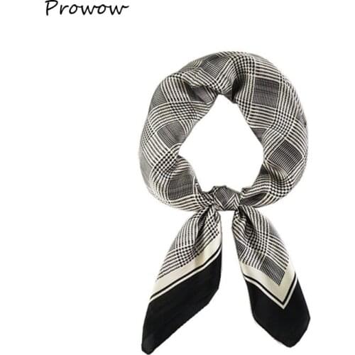 Womens Scarf 70cm Fashion Silk Small Square Scarves Girls Printed Handkerchief Spring Striped Plover case Chiffon Scarf FJ065