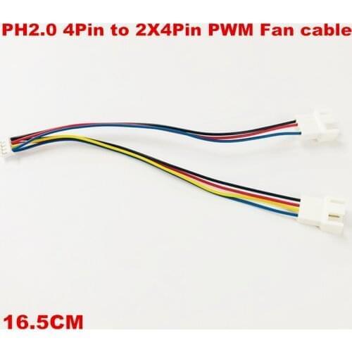 1Pcs 16.5CM PC Graphics card Motherboard PH2.0 Mini 4Pin To Dual 2X4Pin 3/4Pin Y Splitter CPU PWM Fan Adapter Cable Connector