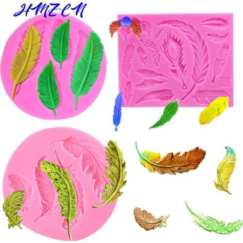 1PCS Feather Sugar Buttons Silicone Mold Fondant Mold Cake Decorating Tools Chocolate Gumpaste Mold moldes de silicona