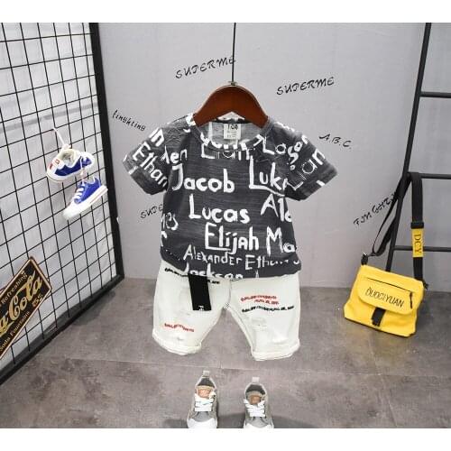 2020 summer Boy causal t-shirt + shorts two-piece flower boys clothing baby boy sets childrens set kids ports suits 89