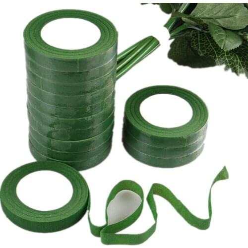 30 Yard 12MM Floral Stem Tape Corsages Buttonhole Artificial Flower Stamen Wrap Florist Green Tapes Nylon Flower Supplies