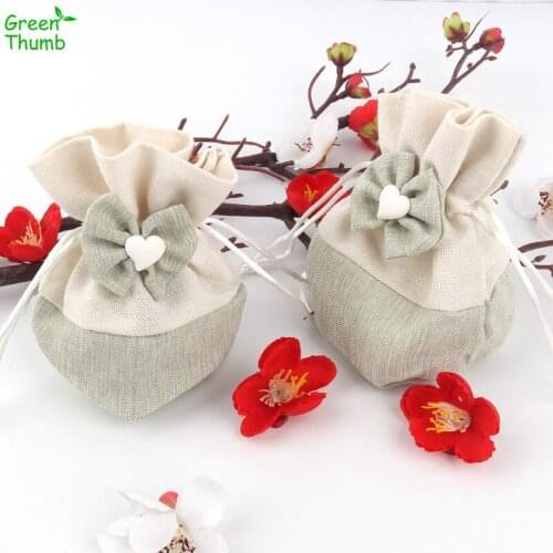 4pcs 11*11.5cm Cloth Gift Bag Thickened Drawstring Candy Bag Creative Cute Beam Port Gift Bags