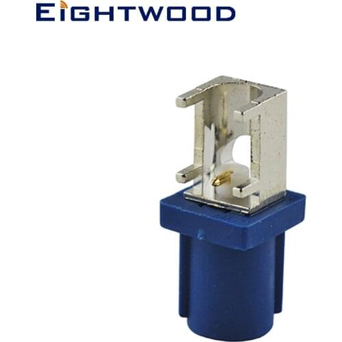 Eightwood 5PCS Car GPS Antenna Reciever Adapter Fakra Code C Blue/5005 Plug RA End Launch PCB Mount Angled Pin for JVC Pioneer