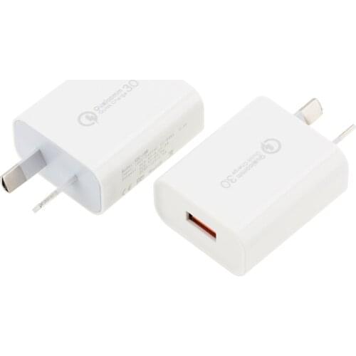 USB Quick Charge Power Adapter QC3.0 18W Australia New Zealand AU Plug Wall Travel Charger for iPhone Samsung Smart Phone 100pcs