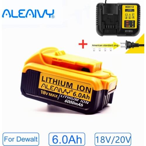 ALEAIVY Original 20V 6000mAh for Dewalt power Tools Rechargeable Li-ion Battery For Dewalt 18V Replacement DCB205 DCB201 DCB203