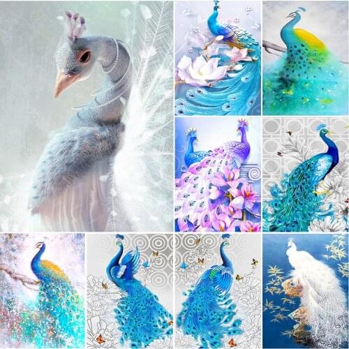 DIY 5D Diamond Art Paintings Peacock Full Square Round Drill Embroidery Mosaic Cross Stitch Kit Home Wall Decor Art Picture Gift