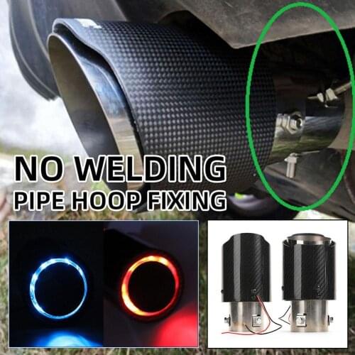 Car Muffler Exhaust Muffler Pipe Cover LED Luminous Flame Tail Throat Tail Pipe Accessories