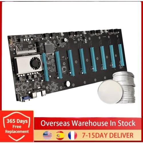 BTC-S37 Mining Accessories Motherboard CPU Set 8 PCIE 16X Slots Low Power Consume Sound Card for Bitcoin Mining placa mãe