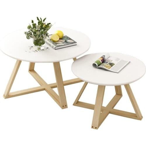 Nordic Solid Wood Tea Table Simple Modern Living Room Small Round Table Simple Sofa Side Several Balconies Small Tea Table Small