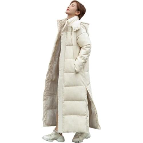 X-long Hooded Women Coat Fashion Winter Jacket Women Parkas Casual Thick Down Cotton Jacket Female 2021 Warm Outwear Overcoat