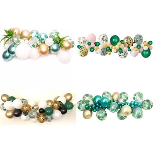 40pcs Palm Leaf Leopard Forest Green Balloons Summer Party Birthday Decorations Kids Animal Ballon Safari Jungle Party Supplies