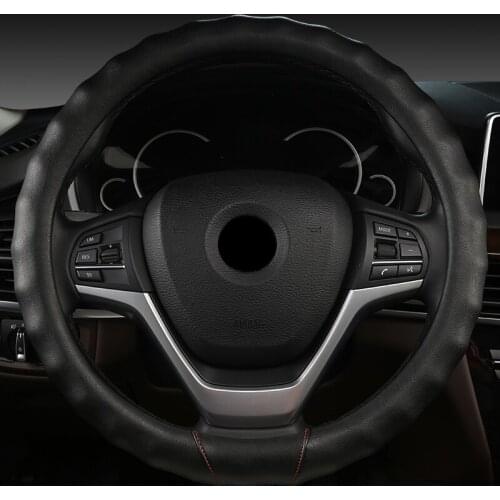 FeKoFeKo 38CM Universal Leather Car Steering Wheel Cover For Renault Clio 3 2008 2009 Clio dynamics 2008 clio mk 3