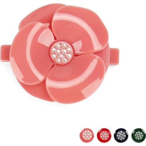 French Style Camellia Flower Hair Barrettes Clip for Women Girl Classic Hair Accessory Ornament Tiara for Thick Braid Wedding