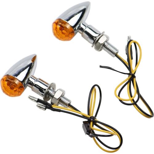 Chrome Mini Bullet Turn Signal Indicator Light For Cafe Racer Cruiser Chopper