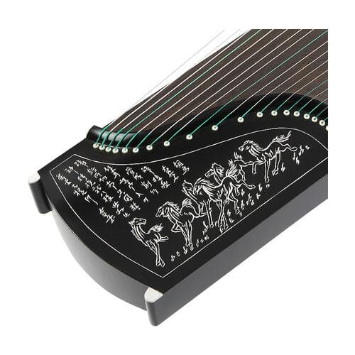 Imitation Ebony 10 Level Playing Guzheng Carved Models Chinese 21 Strings Zither Music Instrument with Full Set of Accessories