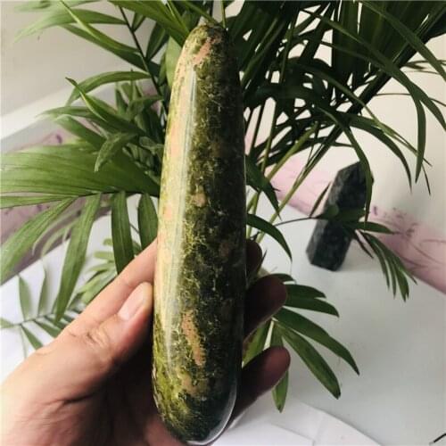 Stone Massage Stick Natural Unakite Crystal Wand Relaxing Jade Women Facial Massager Acupoint point Stick body face massage