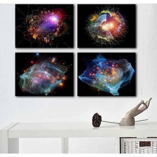 Nebula Space Planet Cloud Stars Picture Wall Art Canvas Painting Wall Landscape Posters and Prints for Living Room Bedroom Decor