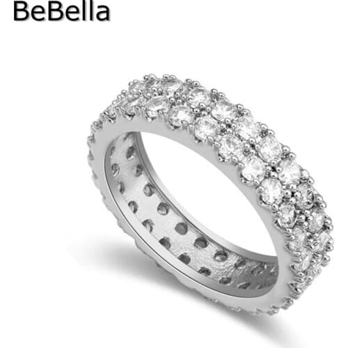 Classic Women Round Imitation Diamonds Ring For Party Made With AAA Grade Cubic Zirconia For Wedding Jewelry