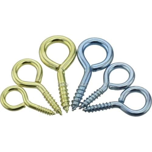 0#(ST1.7) 1#(ST1.9) 2#(ST2.1) 3#(ST2.3) Plated Carbon Steel Light Hooks Eye Self Tapping Thread Screw With Rings 1000pcs/lot