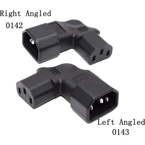 Left/ Right Angle IEC 320 C14 3 Pin Male to C13 Female PDU PSU UPS Power Extension Adapter Receptacle for LCD LED TV Wall Mount