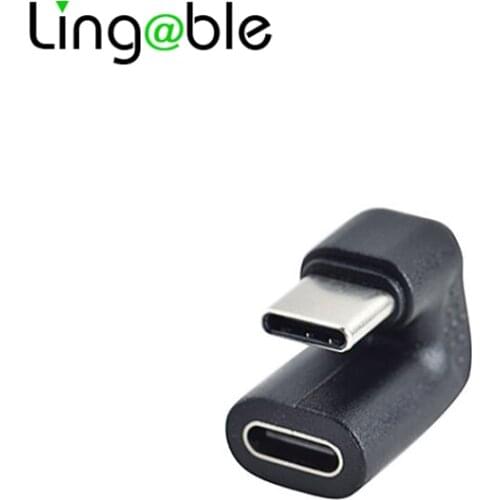 Lingable 90 Degree Right Angle USB 2.0 Type C Male to Female Converter USB-C Adapter For Smart Phone Connector USB C Charger