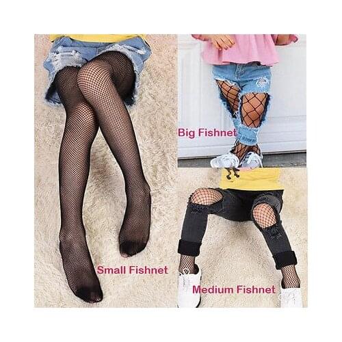 Lioraitiin New Fashion Kids Baby Girl High Tight Long Fashion Fishnet Solid Costume B&S&M Size