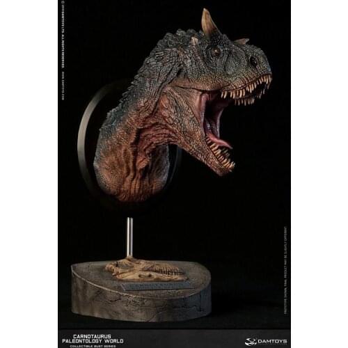 DAMTOYS MUS005 Type B Museum Series Male Carnotaurus Head Statue Dinosaur Model Toy Gift for Collection Decoration